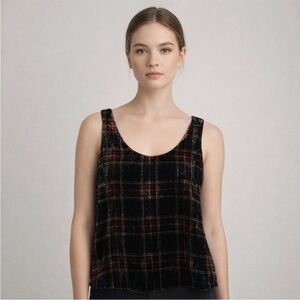 J. Crew Velvet Stewart Tartan Plaid Tank Top Size 8